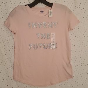 New w/ Tag! Pink Old Navy girls T-shirt/top 10-12